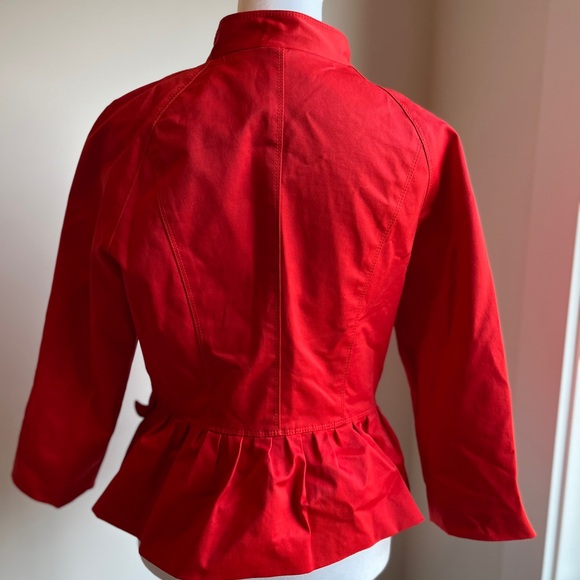 Kenneth Cole Sleek Fitted 3/4 Length Sleeve Jacket Brilliant Red/Orange - Picture 5 of 12